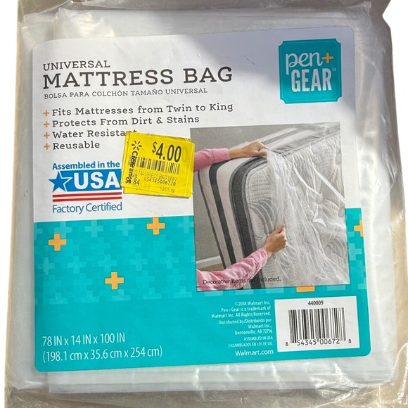 Pen+Gear Other - Pen+Gear Universal‎ Mattress Bag Twin to King Size Protects Dirt Water Reusable